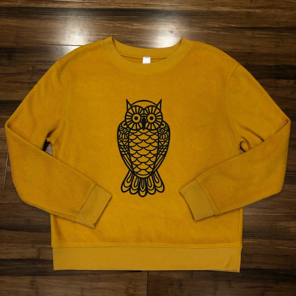 Mustard Gold Owl Sweater